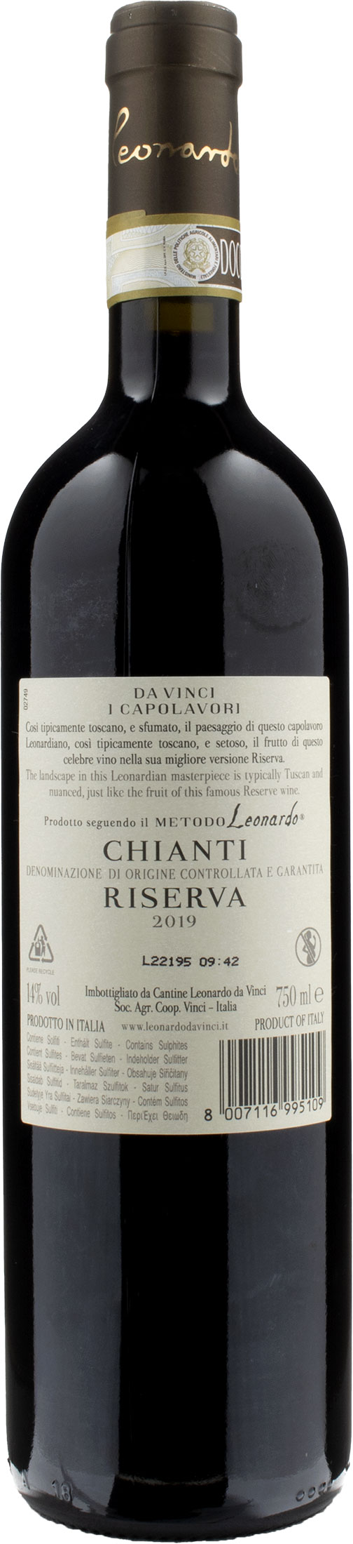 Da Vinci Vergine Delle Rocce Chianti Riserva 2019 Xtrawine