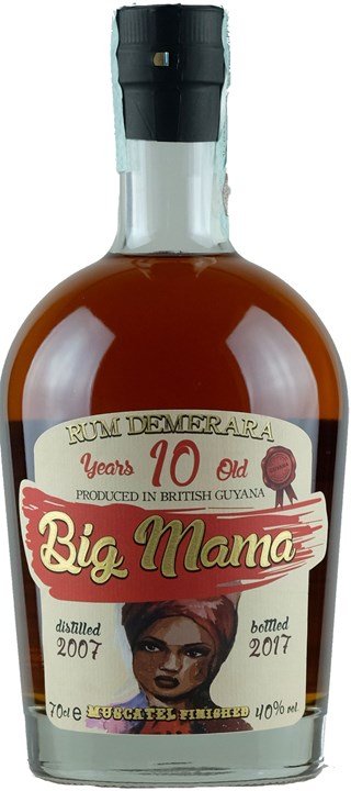 Vorderseite Big Mama Rum Demerara Muscatel Finished 10 years old