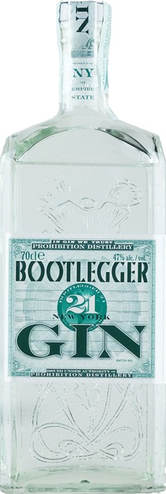 Vorderseite Prohibition Distillery Bootlegger 21 Gin New York