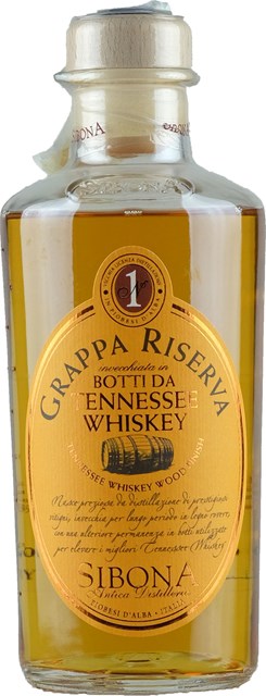Vorderseite Sibona Grappa riserva Botti da Tennessee Whiskey 0.5L