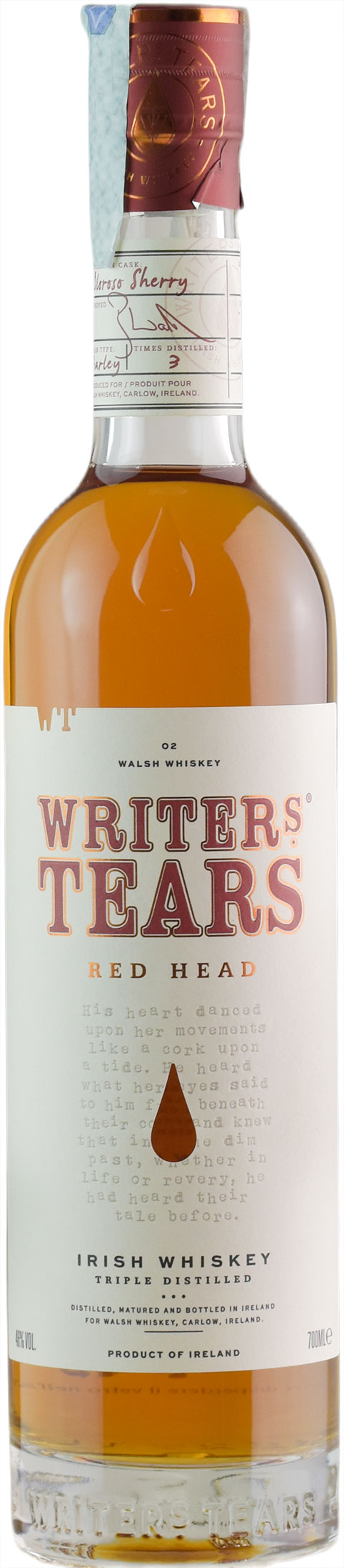 Writer%27s Tears Irish Whiskey Red Head