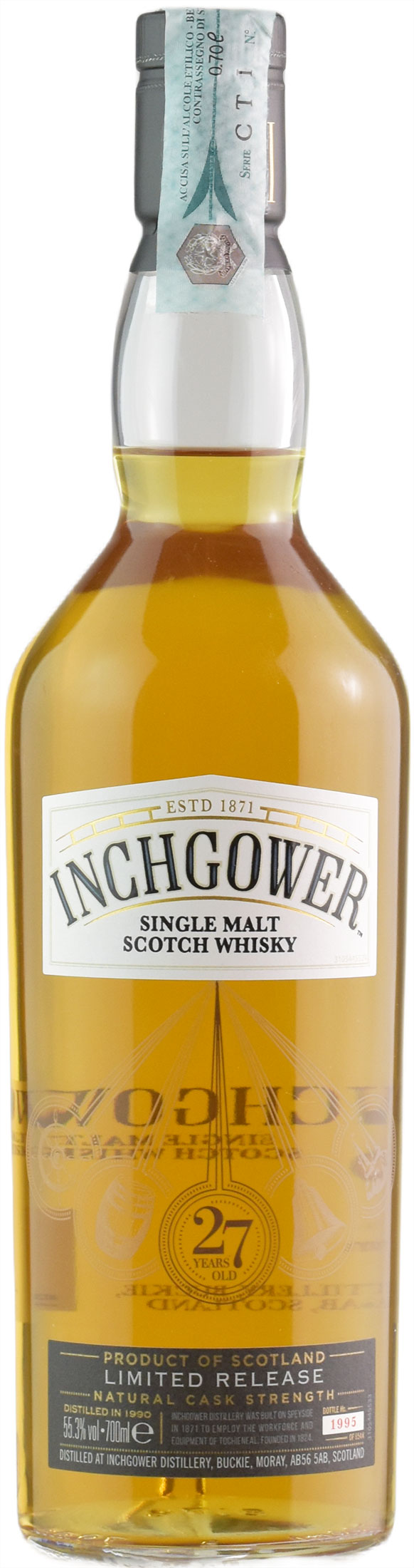 Inchgower Single Malt Scotch Whisky Limited Release Natural Cask Strenght 27 Anni