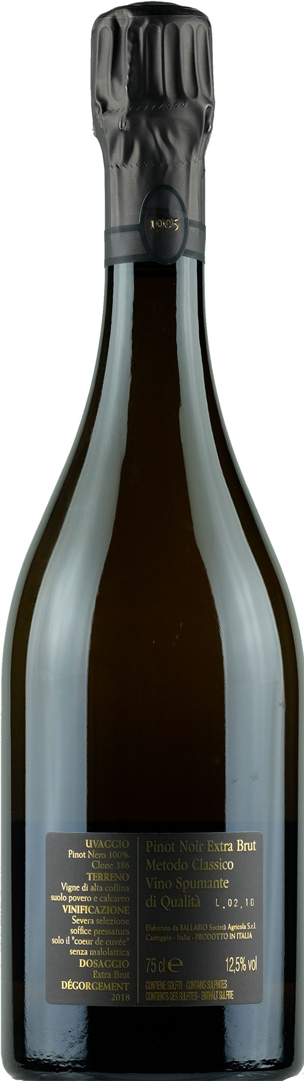 Ballabio farfalla noir collection met cl extra brut xtrawine IT