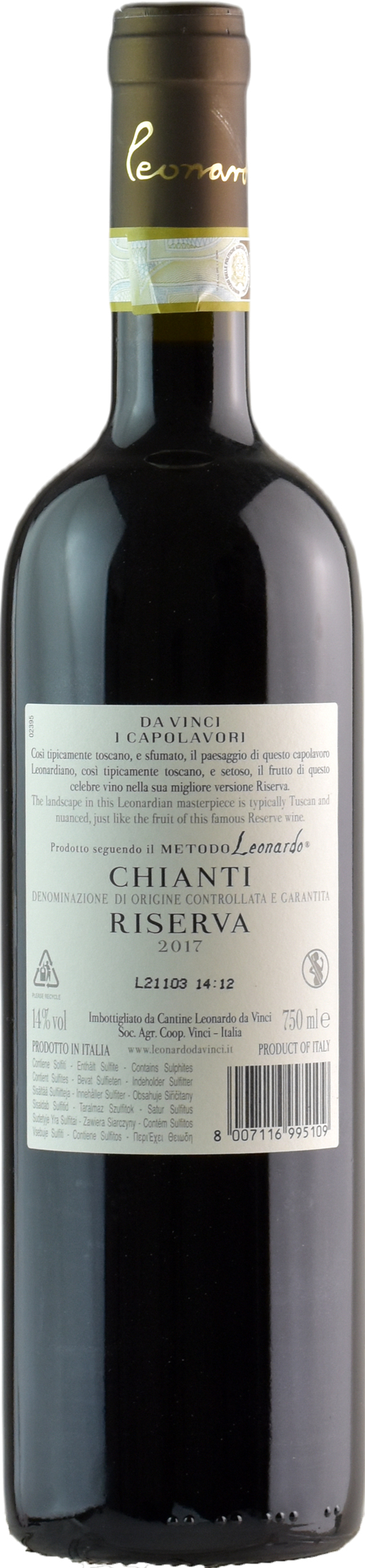 Da vinci vergine delle rocce chianti riserva 2017 - xtrawine.com