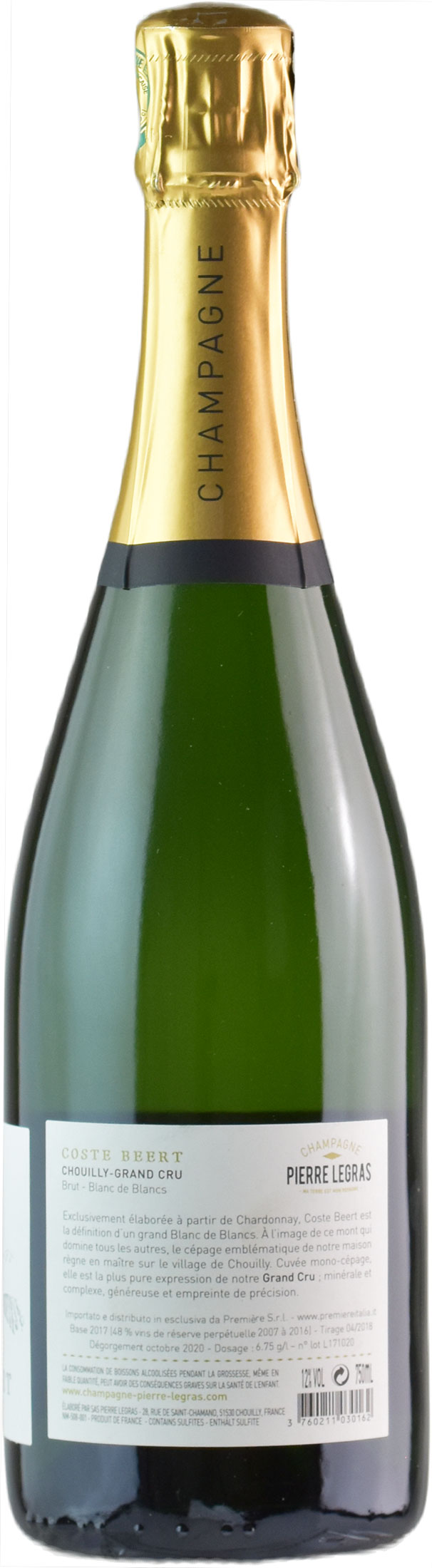 Pierre Legras Champagne Grand Cru Bdb Coste Beert Brut Xtrawine It