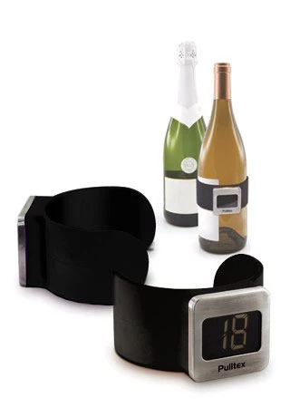 Front Pulltex Wine Thermometer Black