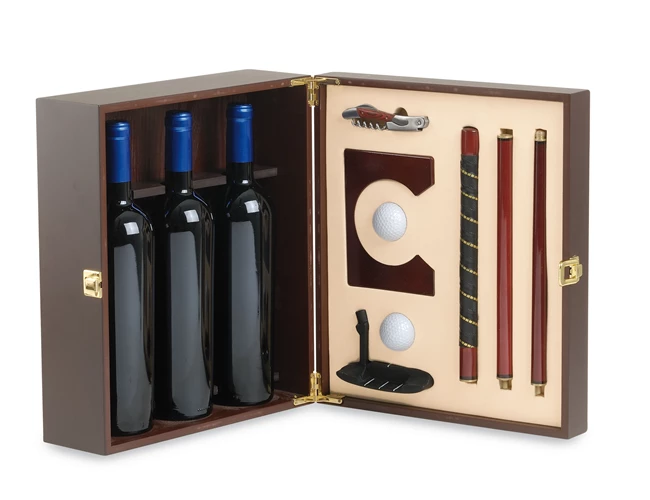 Adelante Renoir Caja de madera para tres botellas Golf
