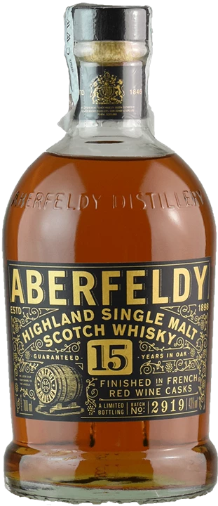 Front Aberfeldy Highland Single Malt Scotch Whisky 15 Y.O.
