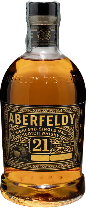 Fronte Aberfeldy Highland Single Malt Scotch Whisky 21 Anni