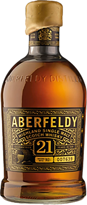Front Aberfeldy Highland Single Malt Scotch Whisky 21 Y.O.