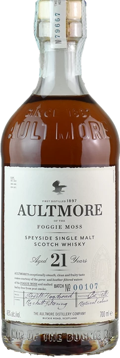 Front Aultmore Single Malt Scotch Whisky 21 Y.O.