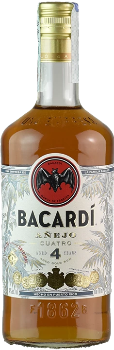 Vorderseite Bacardi Rum Anejo Cuatro