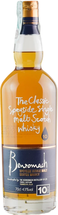 Fronte Benromach Speyside Single Malt Scotch Whisky 10 Anni