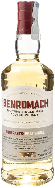 Front Benromach Speyside Single Malt Scotch Whisky Peat Smoke 2014
