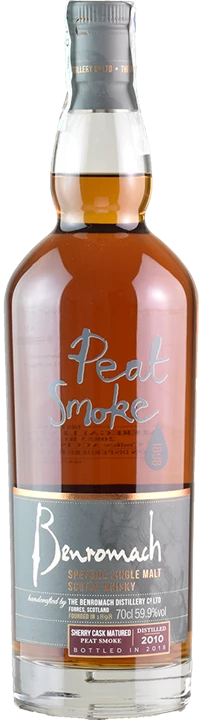 Vorderseite Benromach Whisky Peat Smoke Sherry Cask Strenght 2010