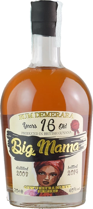 Vorderseite Big Mama Rum Demerara Gewurztraminer Finished 16 Y.O.