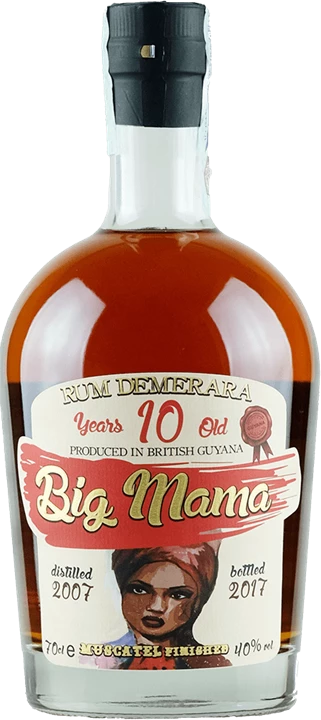 Front Big Mama Rum Demerara Muscatel Finished 10 years old
