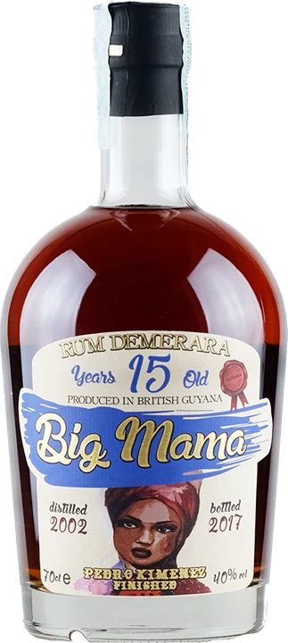 Front Big Mama Rum Demerara Pedro Ximenez Finished 15 years old