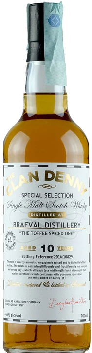 Front Braeval Distillery The Clan Denny Whisky 10 Y.O