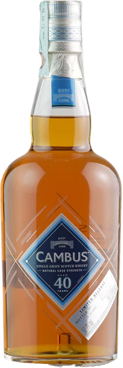 Front Cambus Single Grain Scotch Whisky Natural Cask Strength Limited Release 40 Aged Years