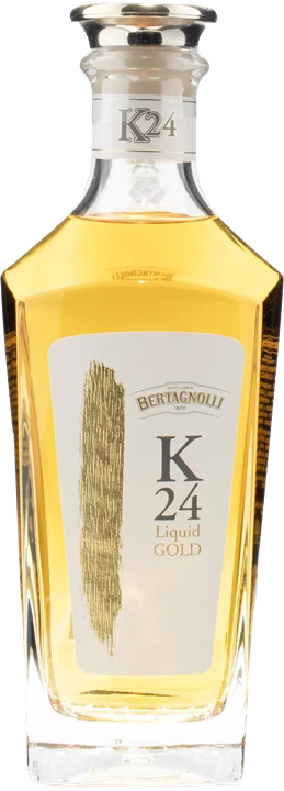Vorderseite Distilleria Bertagnolli Grappa K24 Liquid Gold Riserva Barrique