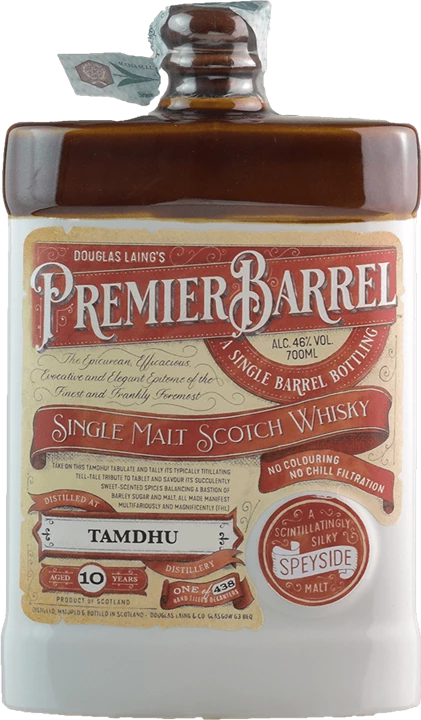 Fronte Douglas Laing's Premier Barrel Whisky Single Malt Tamdhu 10 anni