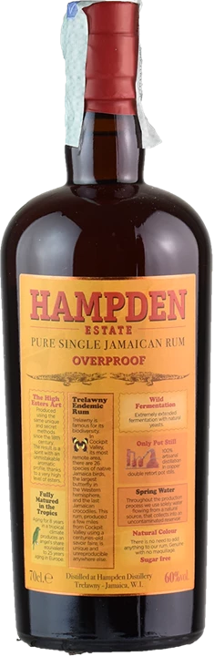 Vorderseite Hampden Estate Single Jamaican Rum Overproof