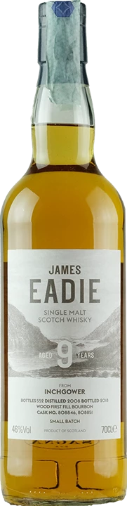 Fronte James Eadie Whisky Inchgower 9 Anni
