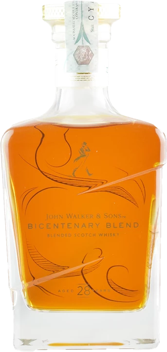Fronte Johnnie Walker & Sons Blended Scotch Whisky Bicentenary Blend 28 Anni