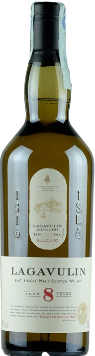 Fronte Lagavulin Islay Single Malt Scotch Whisky 8 Anni