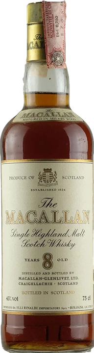 Fronte Macallan Single Highland Malt Scotch Whisky 8 Anni