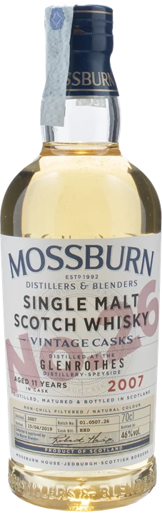 Front Mossburn Single Malt Scotch Whisky Vintage Casks Glenrothes N° 26 11 Anni