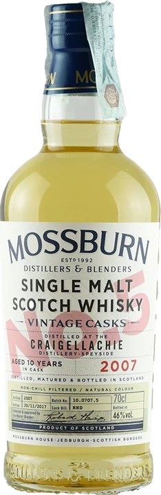 Vorderseite Mossburn Whisky Vintage Casks n. 5 Craigellachie 10 Y.O.