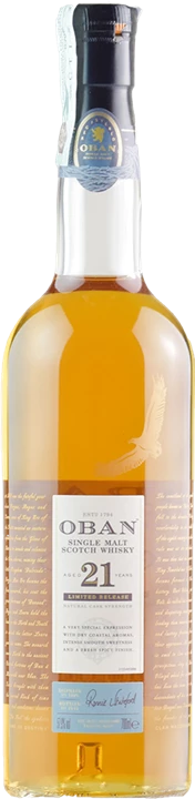 Fronte Oban Whisky Limited Release Single Malt Natural Cask Strength 21 Anni