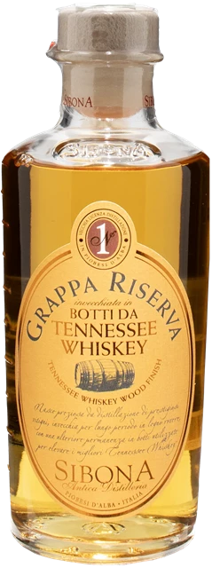 Vorderseite Sibona Grappa riserva Botti da Tennessee Whiskey 0.5L