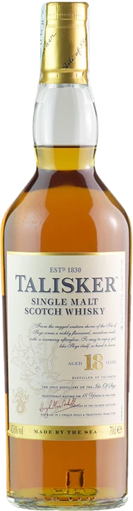Front Talisker Single Malt Scotch Whisky 18 Aged Years