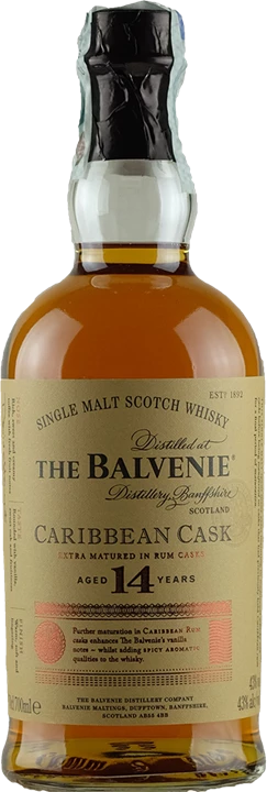 Fronte The Balvenie Whisky Caribbean Cask 14 Anni