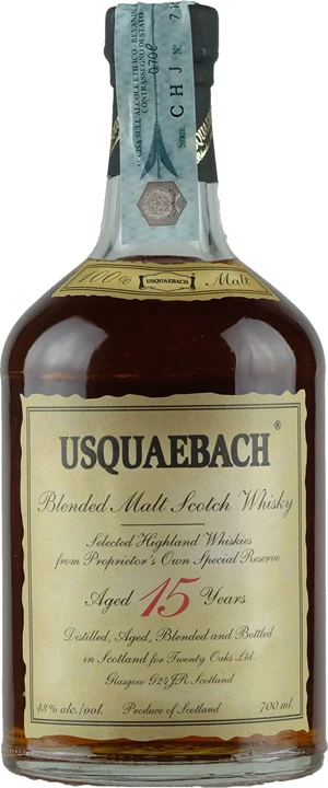 Fronte Usquaebach Whisky 15 anni Blended