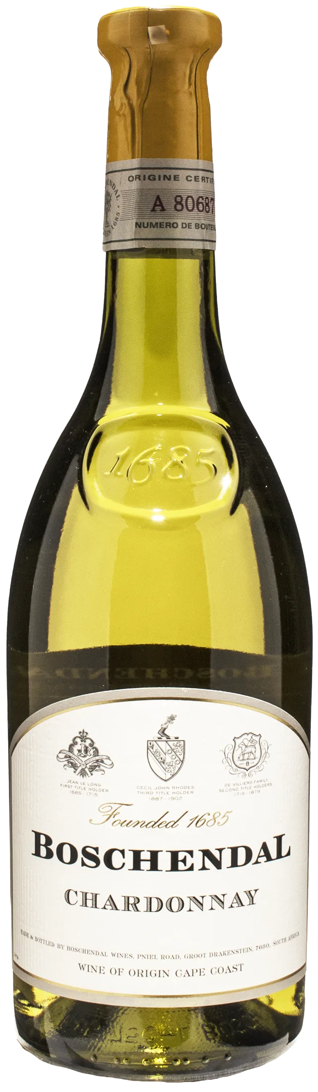 Boschendal 1685 chardonnay 2021 - xtrawine.com