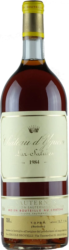 Fronte Chateau d'Yquem Sauternes Premier Grand Cru Magnum 1984