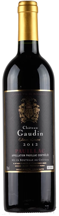 Front Chateau Gaudin Pauillac Rouge 2012