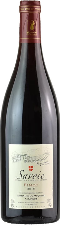 Fronte Domaine Dupasquier Savoie Pinot Noir 2016
