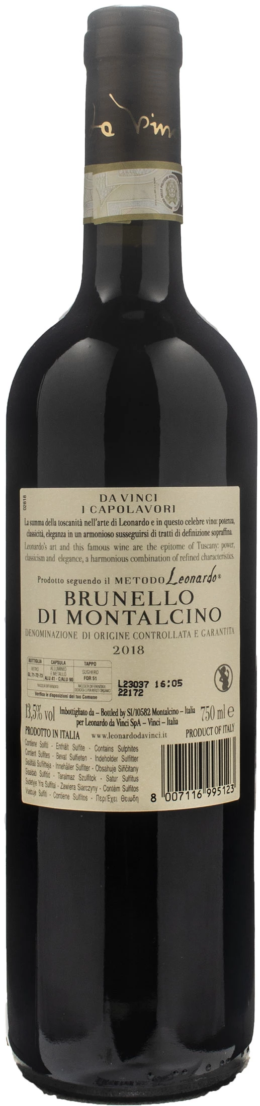 Da vinci brunello di montalcino giovanni battista 2018 - xtrawine.com