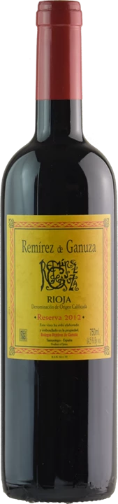 Front Remirez De Ganuza Rioja Tinto Reserva 2012